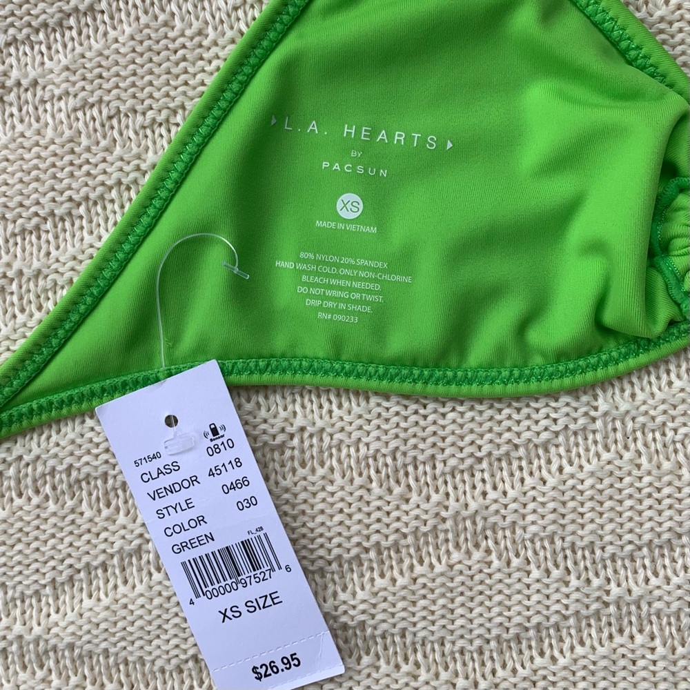PacSun Green String Bikini Top w Ring Details (XS) - Picture 7 of 7